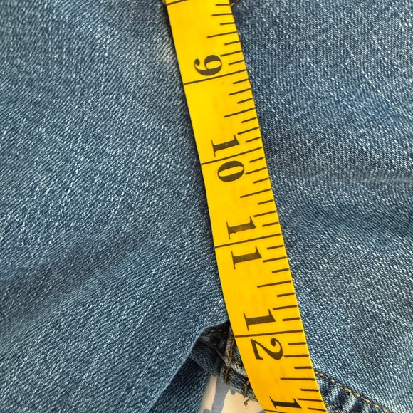 Zara Size 6 Marine High Rise Wide Leg Raw Hem Jeans - Picture 12 of 14